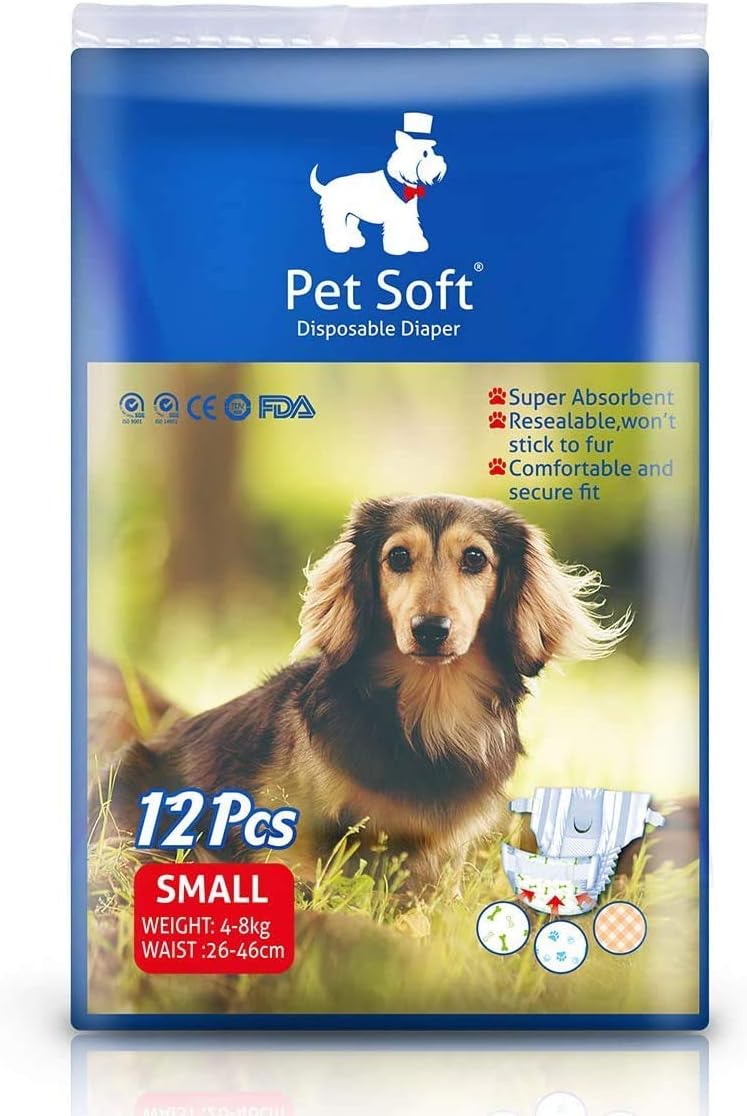 Male Pet Simple and Convenient Disposable Wrap Dog Diapers,24 Count (XS) (S 24ct)