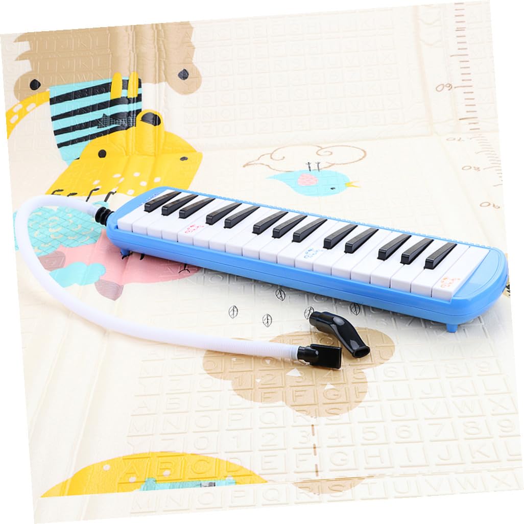 Melodica 32 Tasti per Principianti con Tubo e Bocchino | Strumento a Fiato in Plastica, Design Blu Bianco D119, Adatta a Festa e Performance