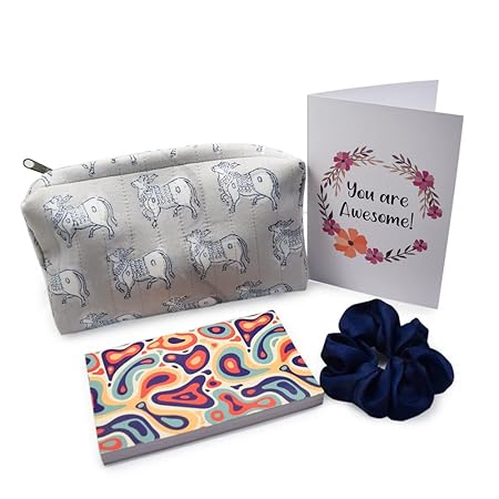 Simply Unusual Birthday Gift for Girls Friend Special | Pouch for Makeup Accessories, Diary, Scrunchy & Greeting Card | Gift for Girls Birthday Special Love, Sister Birthday, Valentine Gift for Her