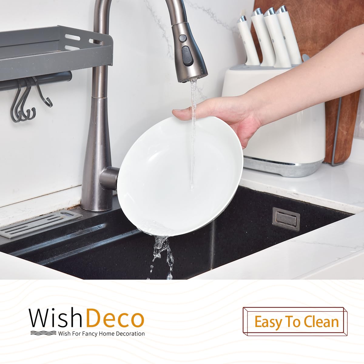 WishDeco Juego de 4 Cuencos Grandes para Pasta, Ensaladeras Cerámica 1100 ml, Platos Hondos Sopa Blancos, Boles Desayuno, Cuenco Servir para Spaghetti, Fideos, Ramen