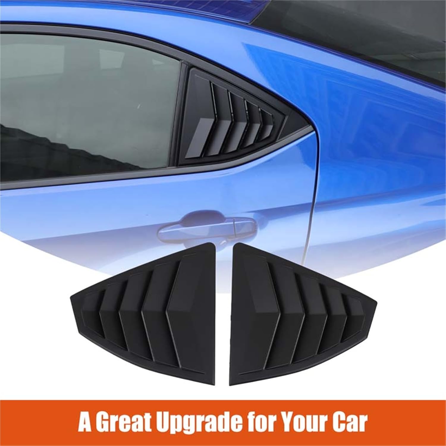 Fit for Subaru WRX 2022+ Rear Triangle Window Blinds Car Deflector ABS Asian Black 2pcs(Style B)