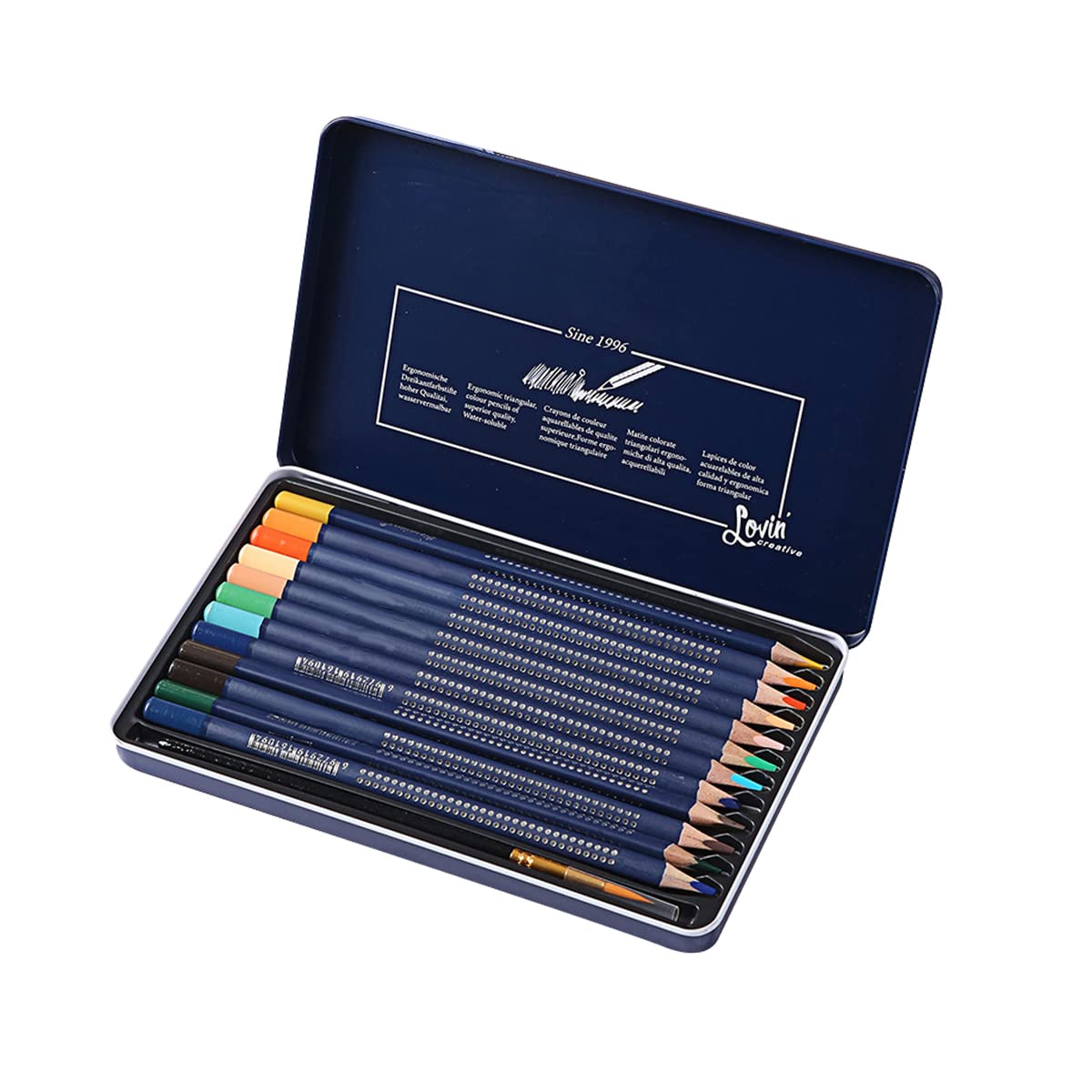 WANGCL 36 Colors Professional Watercolor Pencils Set for Adults & Artists, Water Soluble Colored Pencils with Brush for Coloring, Blending & Watercolor Painting Skills