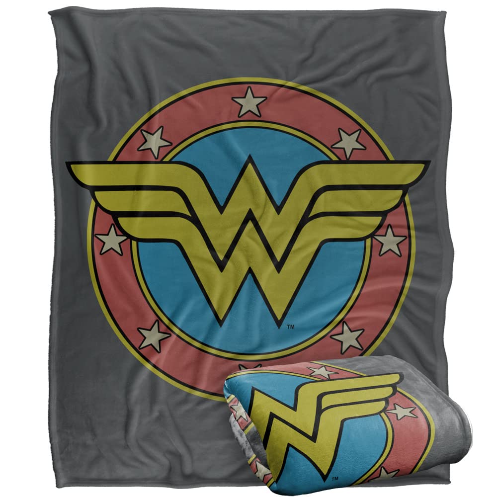 WONDER WOMAN WW Vintage Emblem Silky Touch Super Soft Throw Blanket 152 x 127 cm
