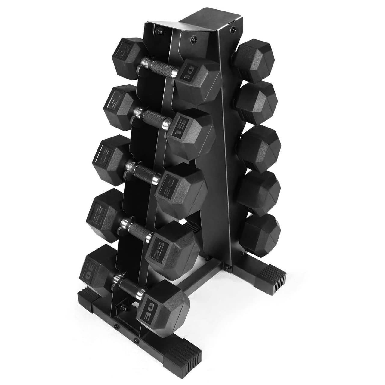 WF Athletic Supply 200Lb Dumbbell Set, 10-30Lb Dumbbell Set with A Frame Storage Rack for Muscle Toning, Strength Building & Weight Loss - Multiple Choices Available
