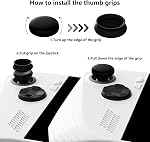 PlayVital Poignées de manchettes noires Caps pour ROG Ally, Poignées de pouce en silicone Bouchons de joystick Accessoires pour ROG Ally X 2024 - Points élevés & Conception enchaînée