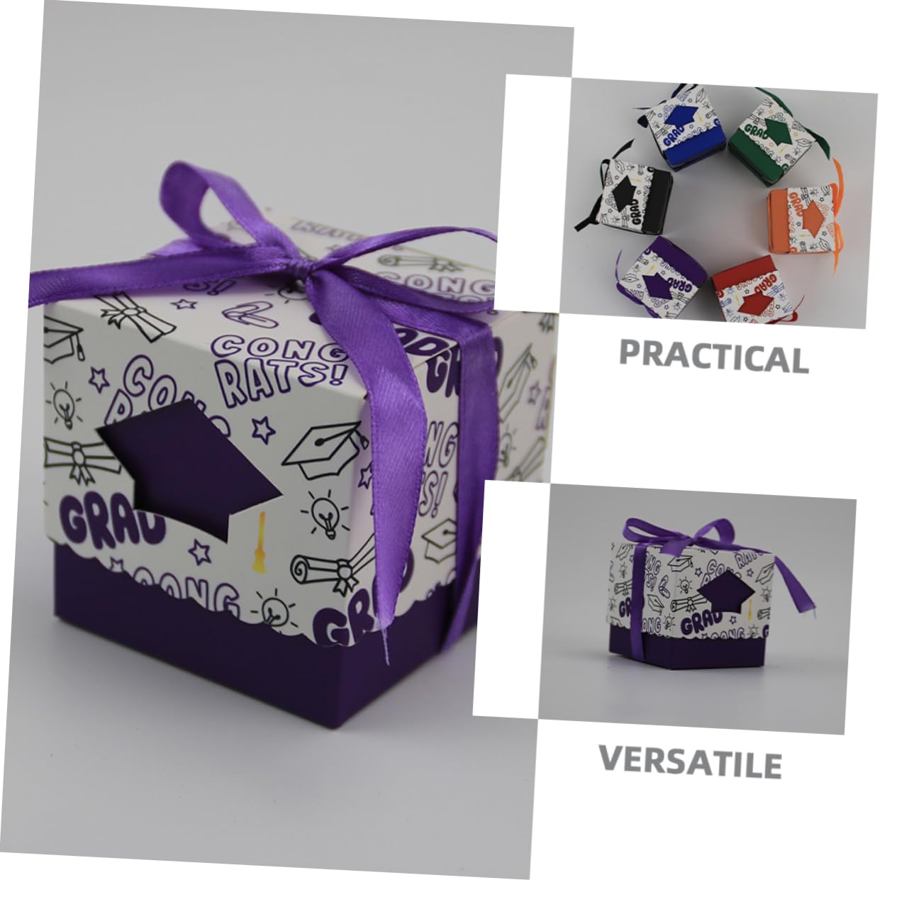 IMIKEYA 50stücke Süßigkeitenboxen aus Papier für Schulabschluss Praktische Gastgeschenkboxen Kleine Geschenkboxen als Tischdeko für Abschlussfeiern