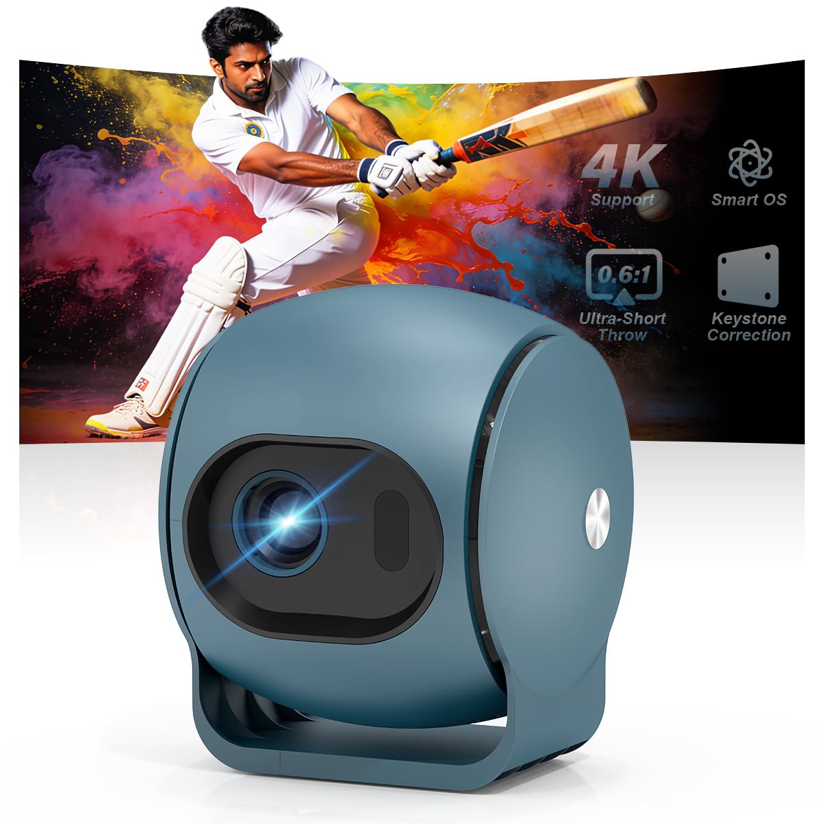 pericat® Ultra Short Throw Projector Built in Android 13 smart Projector for Home with 0.6:1 Ratio Keystone Correction Compatible with AirPlay iOS Miracast WiFi apps for Room Cinema use-picture-31