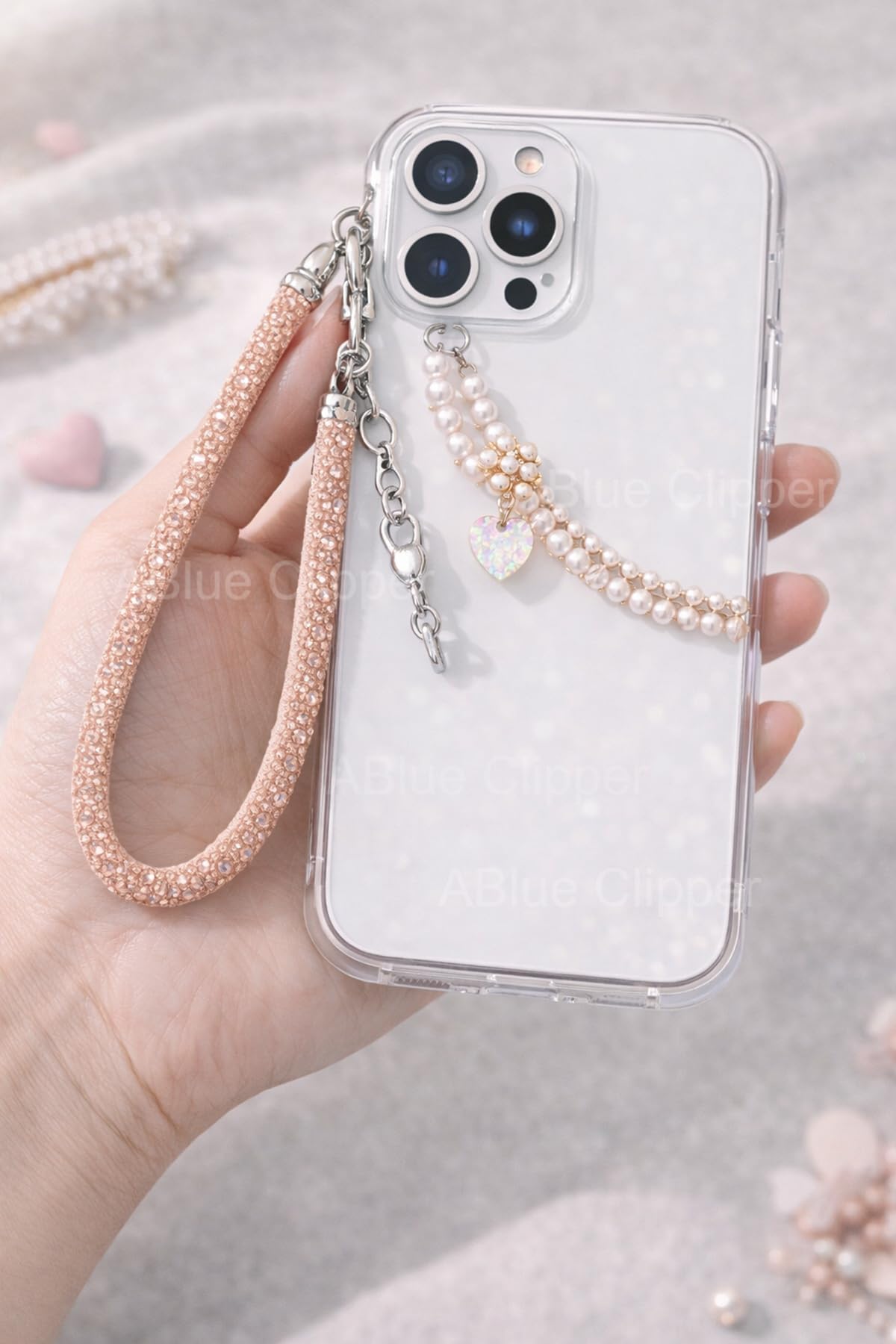 Phone Charm Wrist Strap for Mobile | Premium Diamond Mobile Charm Keychain | Short Hand Strap for Phone, Keys, Wallet & ID Holder | Stylish Phone Accessories for Women & Girls-image-44