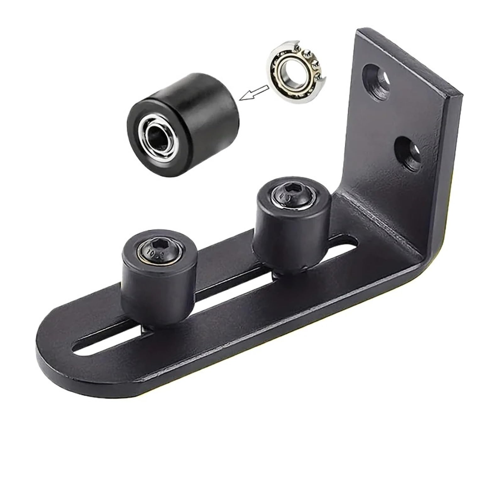 Adjustable 2-Roller Barn Door Floor Guide Flush Sliding Stabilizer Hardware