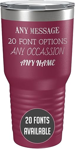 Miniatura 1 de Vaso de acero inoxidable aislado con tapa de 30 onzas (17 colores) con recubrimiento en polvo, grabado personalizado, nombre del mensaje de texto