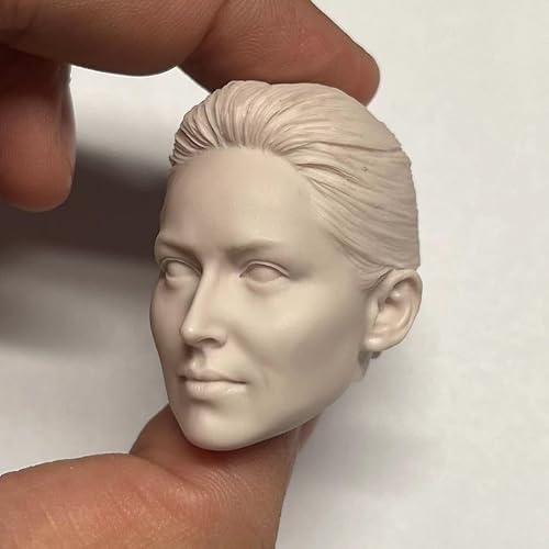 Miniatura 3 de Esculpe de cabeza femenina a escala 16, Beauty Girl sin pintar, tallada en la cabeza para cuerpo de figura de acción PH TBL JO de 12 pulgadas (F)