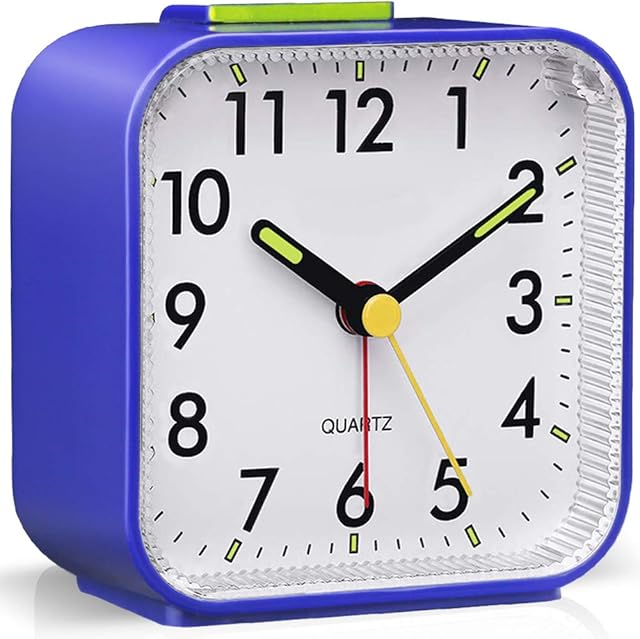 Tisaika Silent Alarm Clocks Bedside Non Ticking Battery Powered Table Clocks Luminous Large Display Snooze Light Function for Bedroom Office
