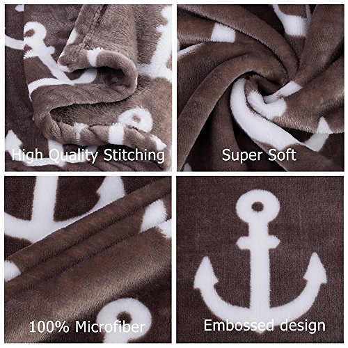 JML Throw Blanket for Couch, Soft Warm Lightweight Flannel Throw 50"x60" for Sofa Airplane Travel - 2 Pack Anchor - Image 6