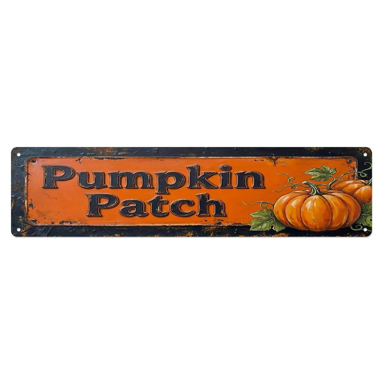 Vintage Pumpkin Patch Autumn Farmhouse Metal Tin Sign