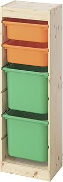 IKEA  am  k Saklama  nitesi 44x30x91 cm, Turuncu-Ye il,  ocuk Odas  Oyuncak Dolab
