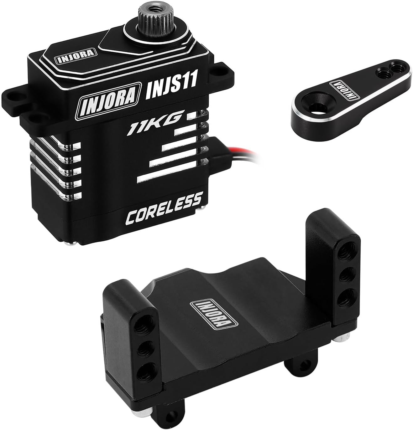 INJORA INJS11 High Voltage Coreless Servo with Aluminum Horn and Mount for 1/18 HPI Venture18 Upgrade