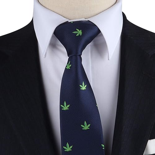 Miniatura 2 de AUSCUFFLINKS Weed Marihuana Cannabis Lover 420 Corbatas para hombres 420 de hoja verde Funky Novelty Tie para él Corbatas de boda (semilla), Weed