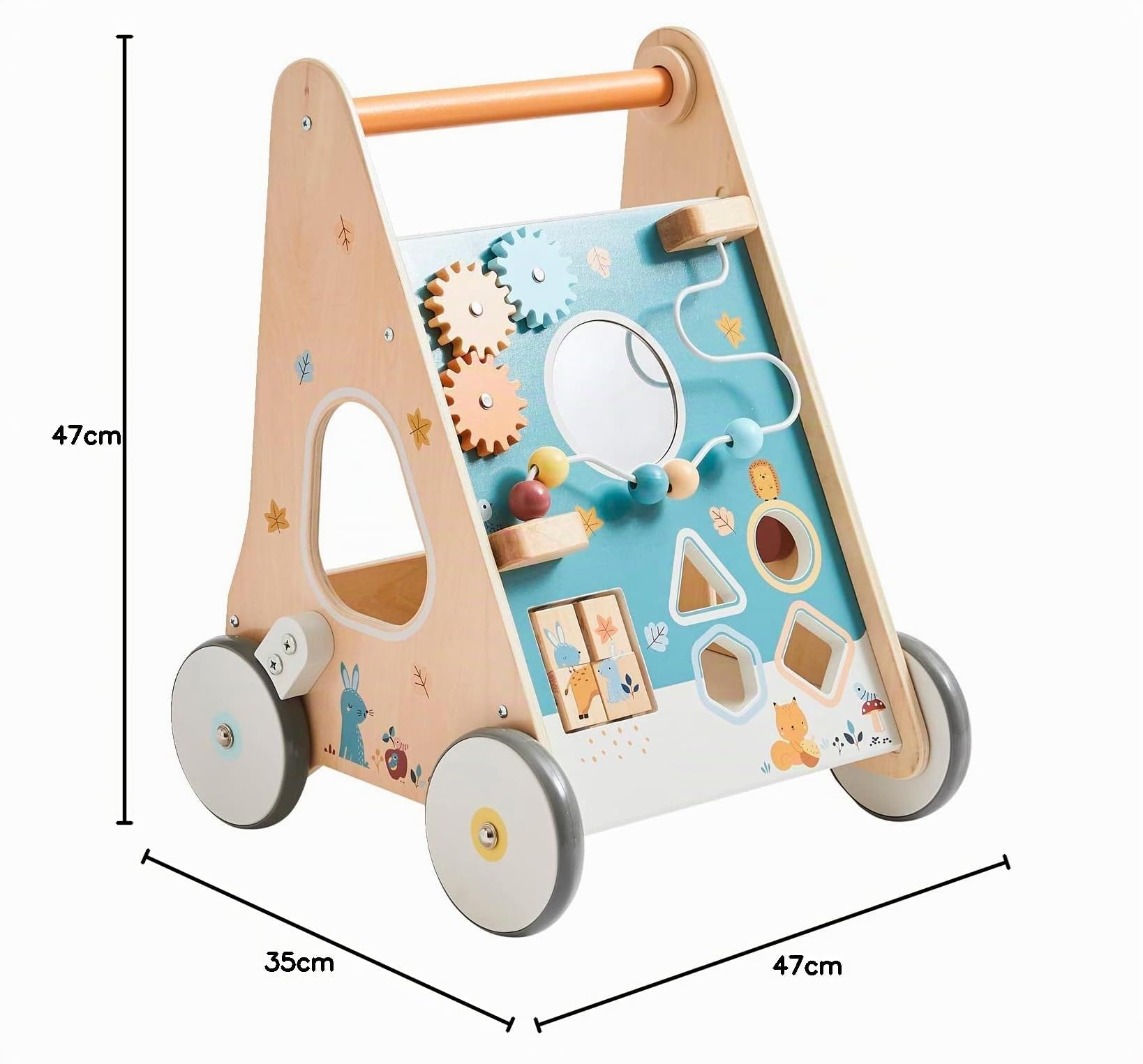 VERTBAUDETActivity-Lauflernwagen mit Bremsen, Holz FSC®weiß