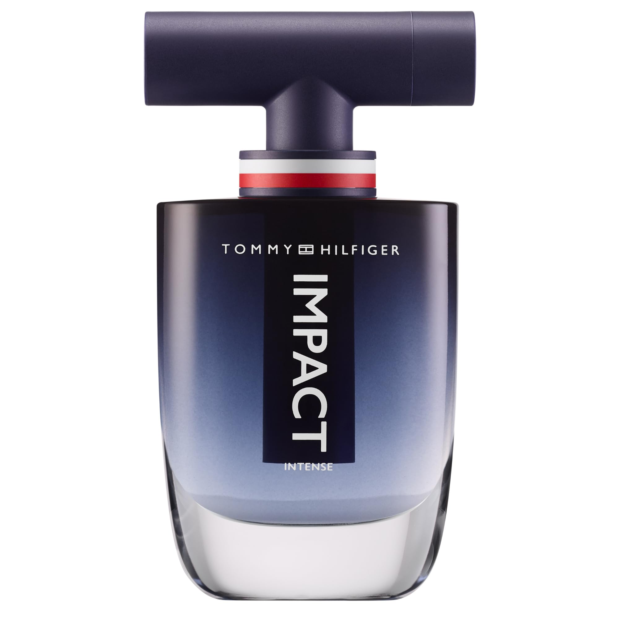 Tommy Hilfiger – Tommy Impact Intense Eau de Parfum 100 ml – Herren Parfüm – Holziger Amberduft – Ambrierte und Holzige Noten – Glasflakon mit Blauem Farbverlauf