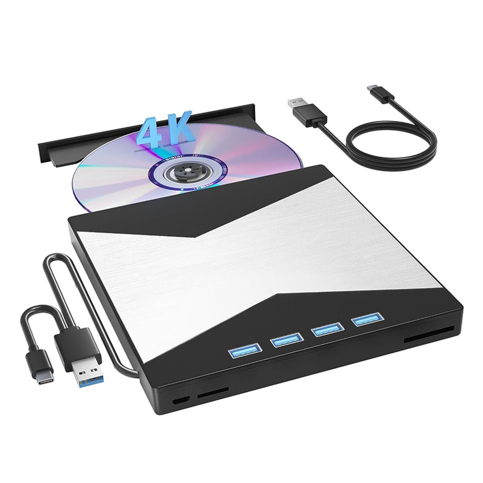 JVDDI External Blu Ray Drive 4K Bluray Player for Laptop USB 3.0 /CD/DVD RW Reader Burner
