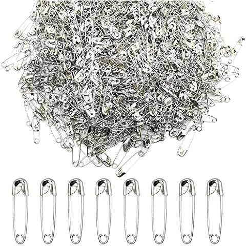 Ruidee 500 Pieces Safety Pins 20mm Small Sewing Pins Metal Mini Safety Pins for Home Office Art Craft Jewelry Making (XBZ/Silver) Cover
