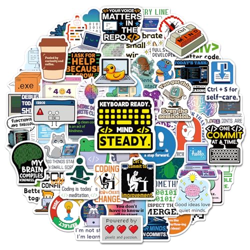 SigyoJeom 200PCS Programming Stickers, Coding Vinyl Stickers for Laptop Water Bottle, Computer...