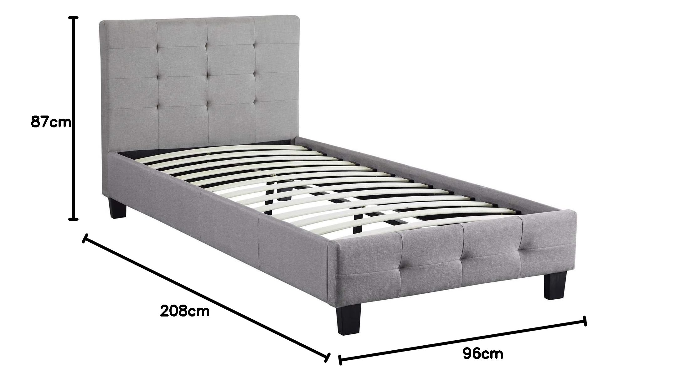 Tête De Lit Rembourrée ELOWA 160 Cm - Tissu Polyester Noir - Pieds En Plastique - Design Moderne - 5