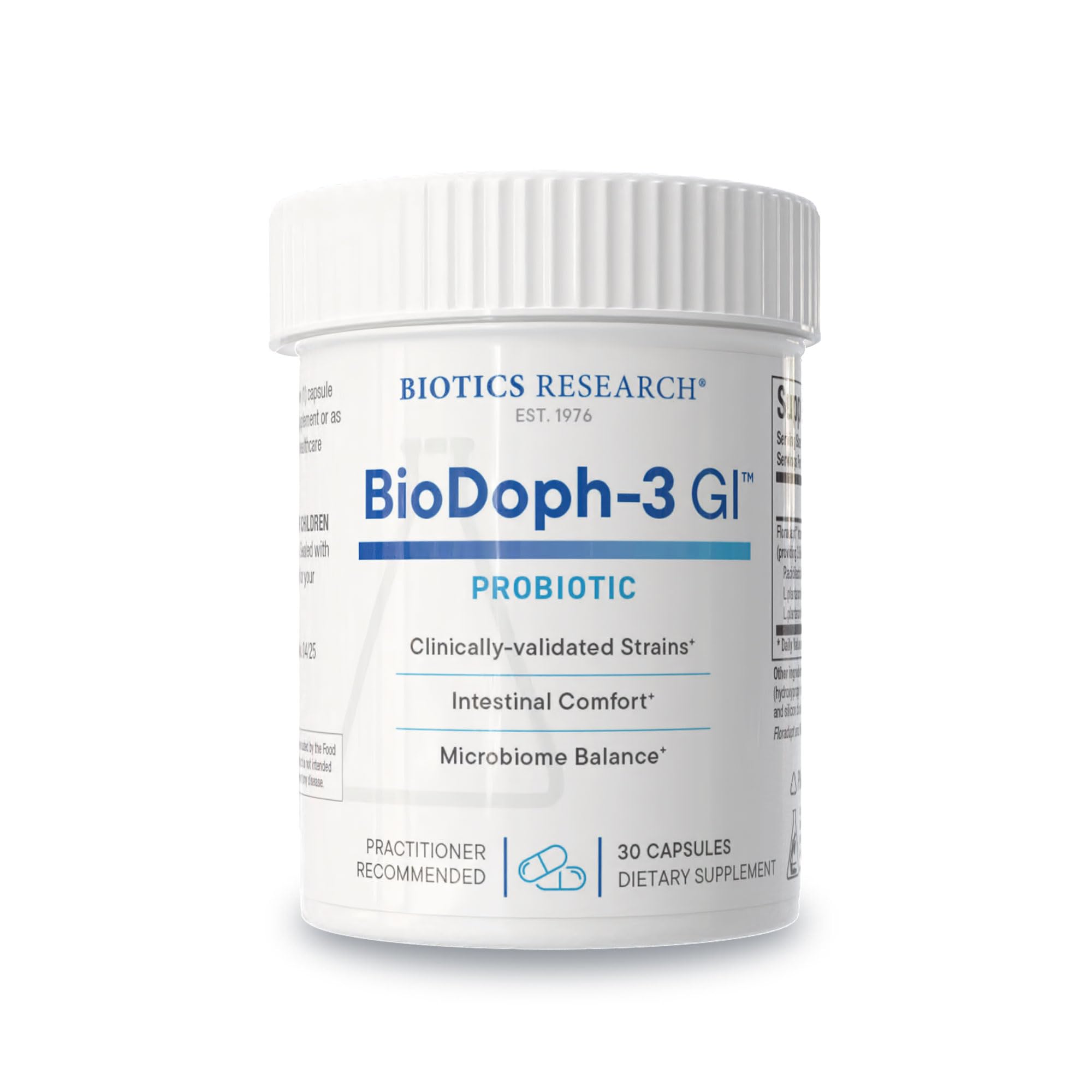 BioDoph-3 GI Targeted Intensive GI Probiotic Capsules, Clinically Validated Multi-Species Formula, Gut Health, Immune Support, Dairy Free 30 Capsules