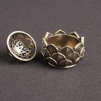 Amazon｜蓮華 連弁香炉 ミニ 香炉 ハスの花 置物 金属製 真鍮