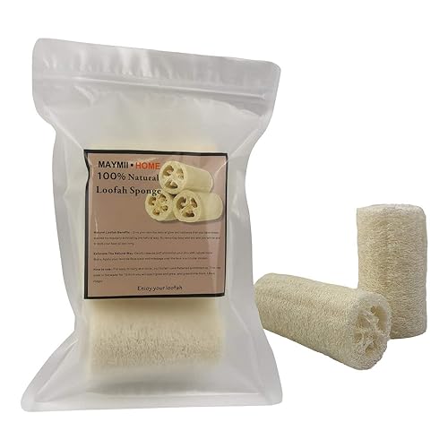 Organic Loofah Sponge 6-Pack - Natural Body Scrubber