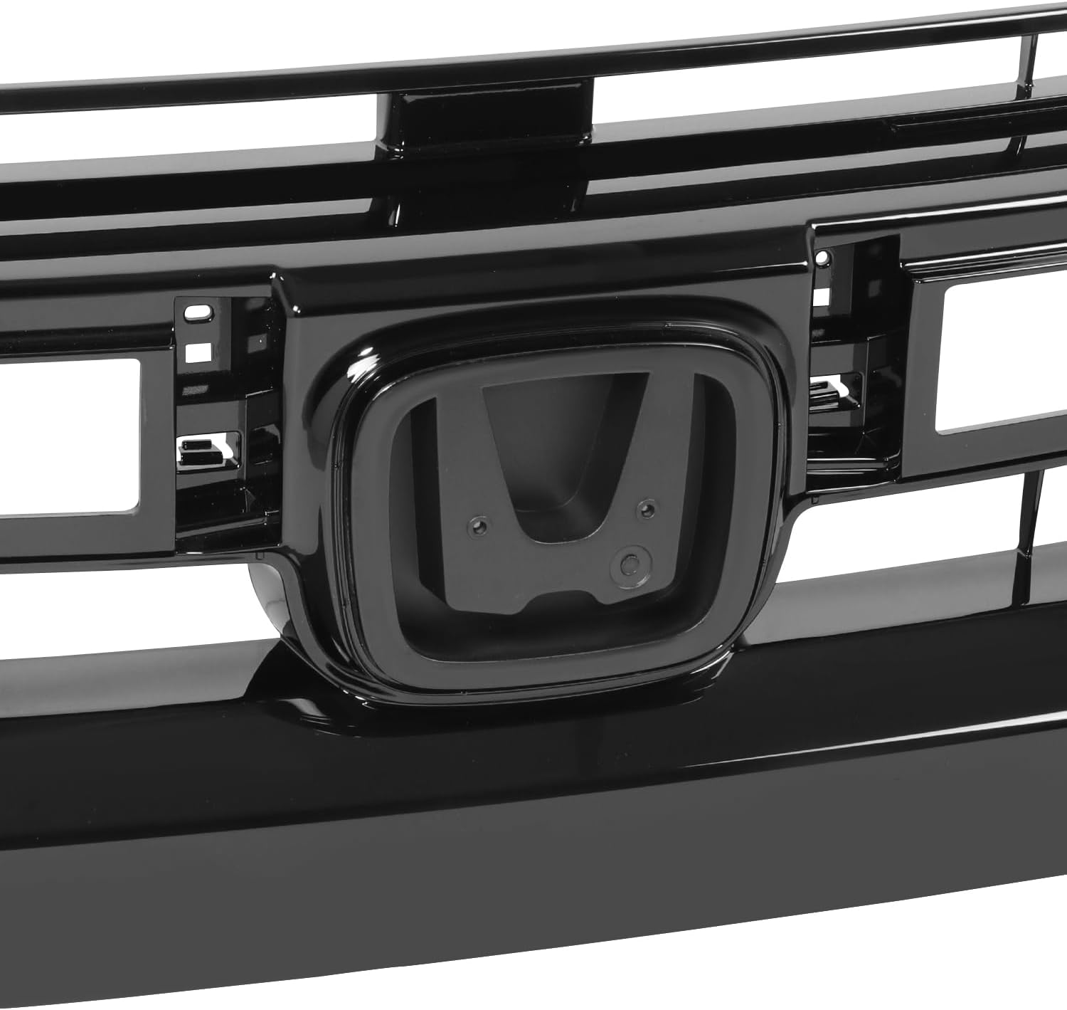 DNA MOTORING OE Style Grille Black Slats with Badge Slot, Painted, HO1200242, Compatible with 16-21 Honda Civic,2 Door & 4 Door, Black, OEM-GR-HO1200242