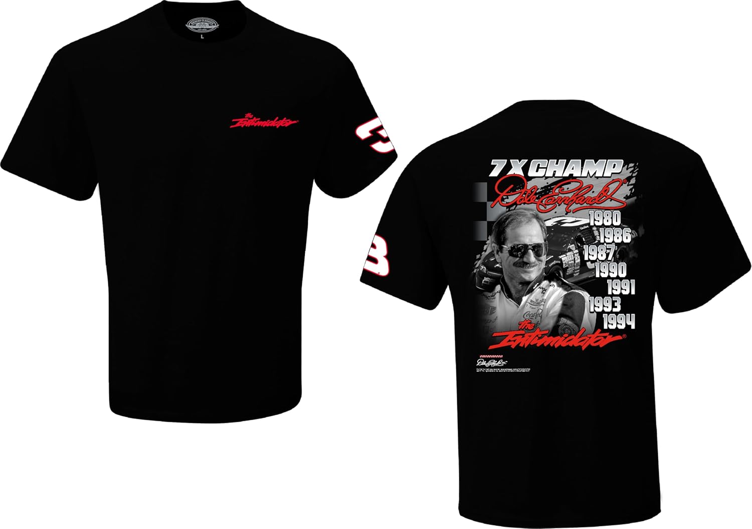 Dale Earnhardt #3 NASCAR 7X Champ Intimidator Black Shirt