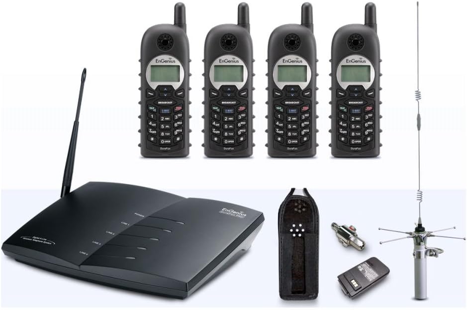 Technologies,INC Engenius Technologies,Inc Durapro-Pib20l-Ind Durafon Pro Base / (4) Handset Bundle W/20M Internal Antenna