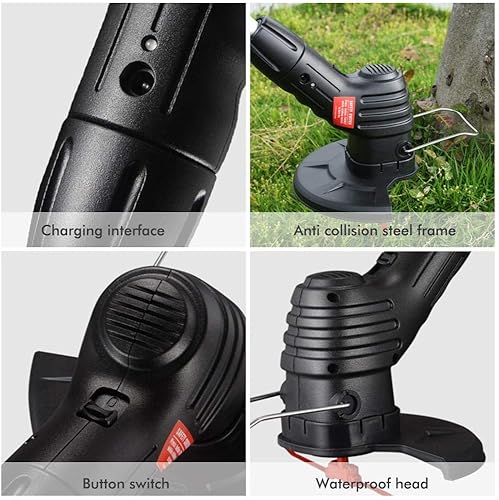 Miniatura 3 de HEITIGN Wacker - Herramienta eléctrica de jardín inalámbrica sin cuerdas, recortadora de césped inalámbrica, recargable, recortadora de césped con