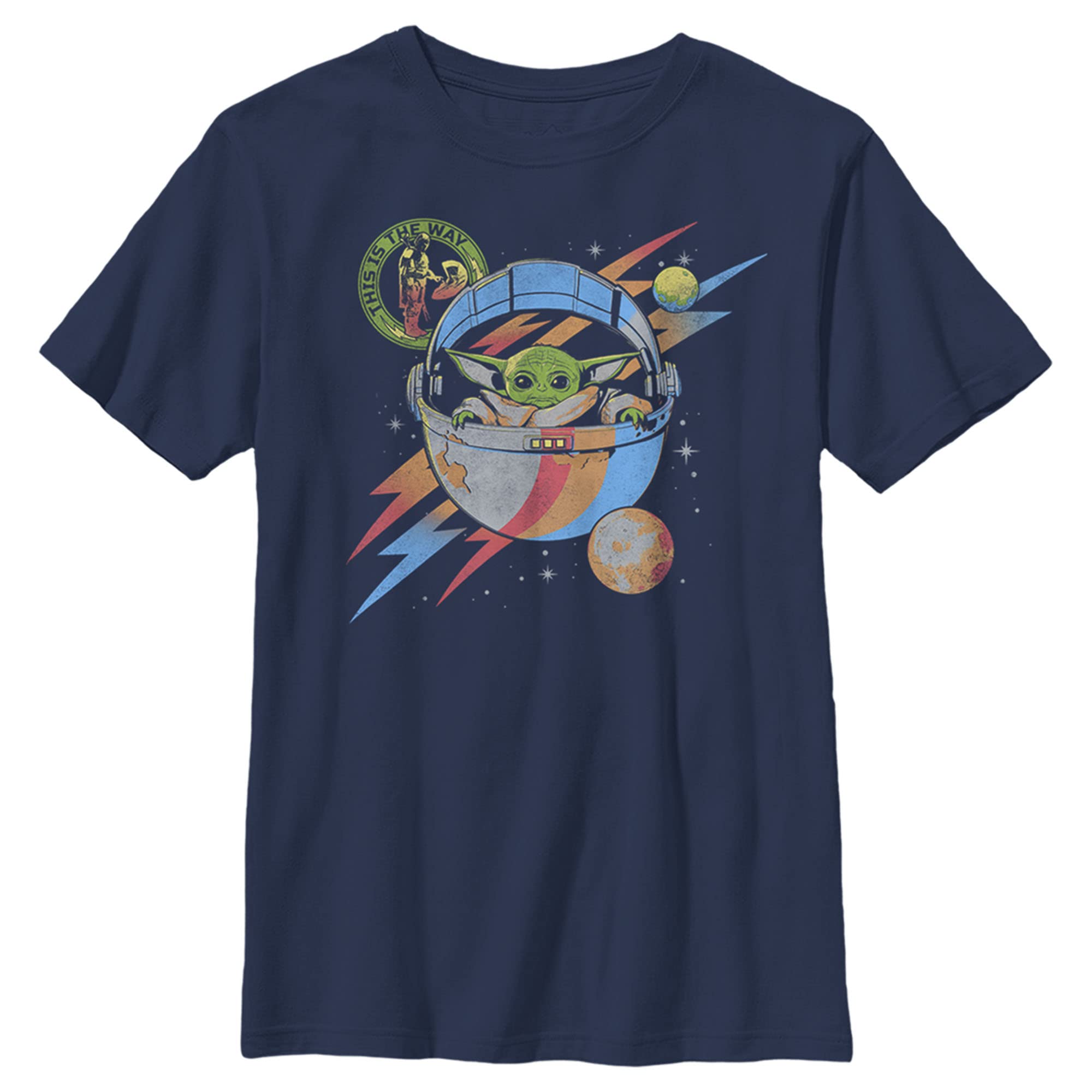 STAR WARS Boy's The Mandalorian Grogu Space Adventure T-Shirt