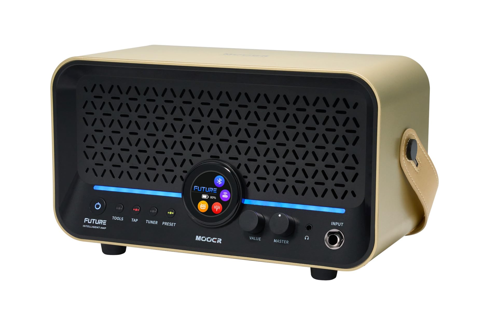 Mooer F15i Li – Multi Effects & Modeling Guitar Combo, 15 Watt, con batteria – Imperial Gold