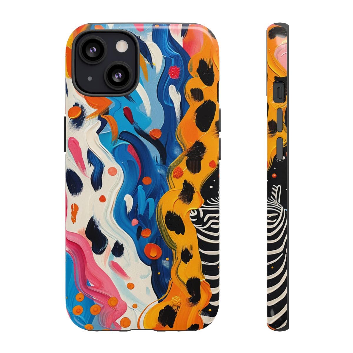 Coque rigide iPhone 13 zèbre abstrait protection design brillant