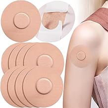 10 Pieces Sensor Patches Freestyle Free, Waterproof CGM Patches Flexible No Glue in Center, Sensor Protector Patches for Freestyle Libre 1 2 & 3