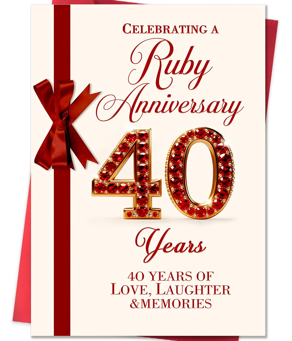 Beixian Happy 40th Anniversary Card for Women Men, 40 Year Wedding Anniversary Card Gifts, 40th Anniversary Decorations,My Love For You Is As