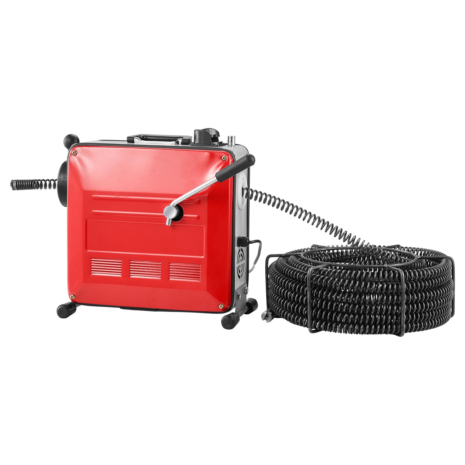 VEVOR Desatascador de Tuberías Eléctrico 850 W 1400 RPM con Cable de Resorte de 14,5 m x 16 mm, 14 m x 22 mm, 5 m x 9,5 mm, 0,4 m x 12 mm y 11 Cabezales de Limpieza, Apto para Tuberías de 50 a 220 mm