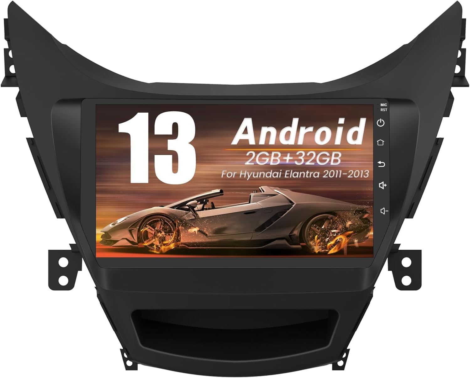 Android 13 Car Stereo Radio for Hyundai Elantra 2011 2012 2013 with Wireless Carplay Android Auto Bluetooth 9 inch Touchscreen with GPS Navigation WiFi HiFi FM RDS Backup Camera