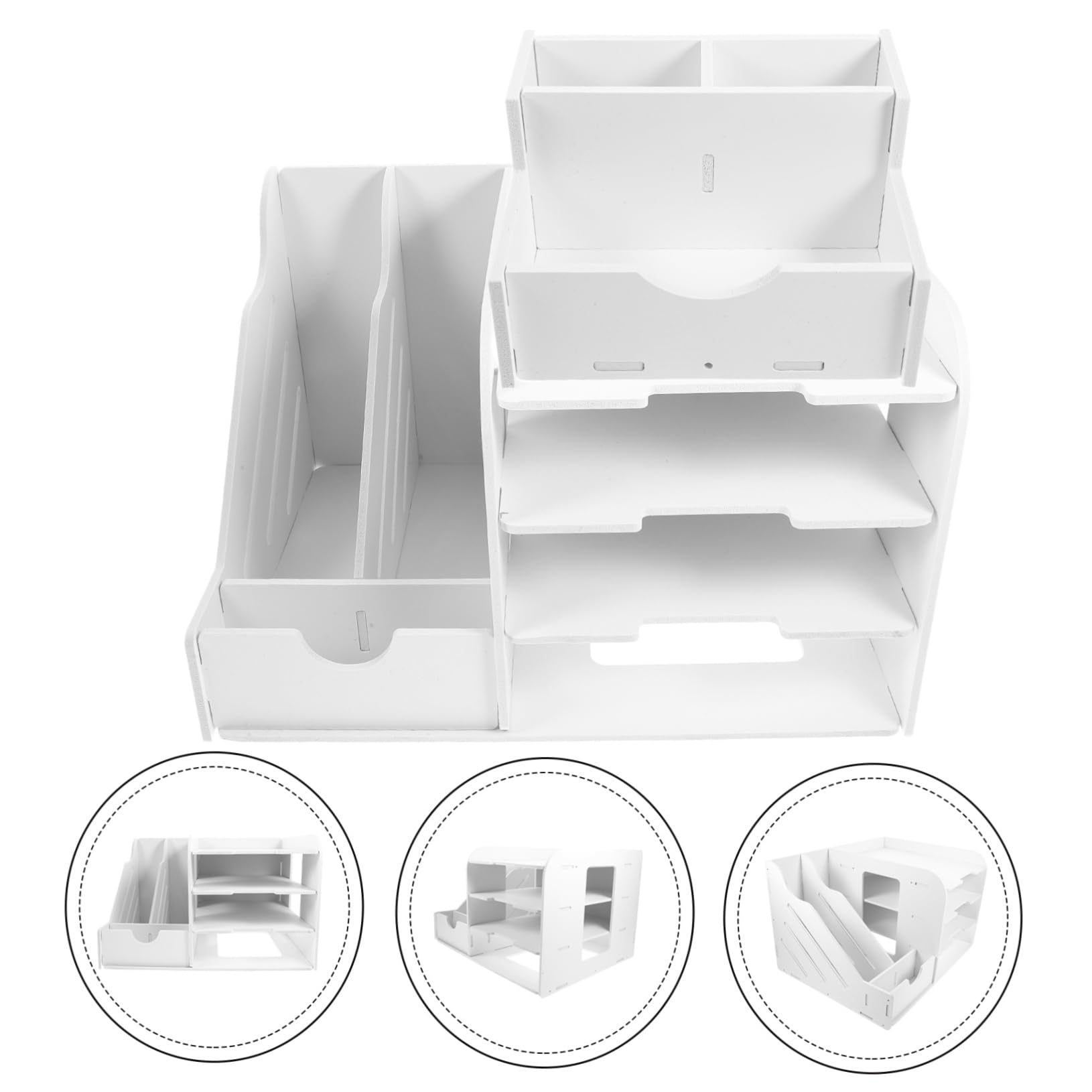 MAGICLULU Organizzatore Documenti da Scrivania Vassoio Portalettere Portadocumenti in Materiale Composito Organizer Multiuso Semplice e Pratico per Ufficio