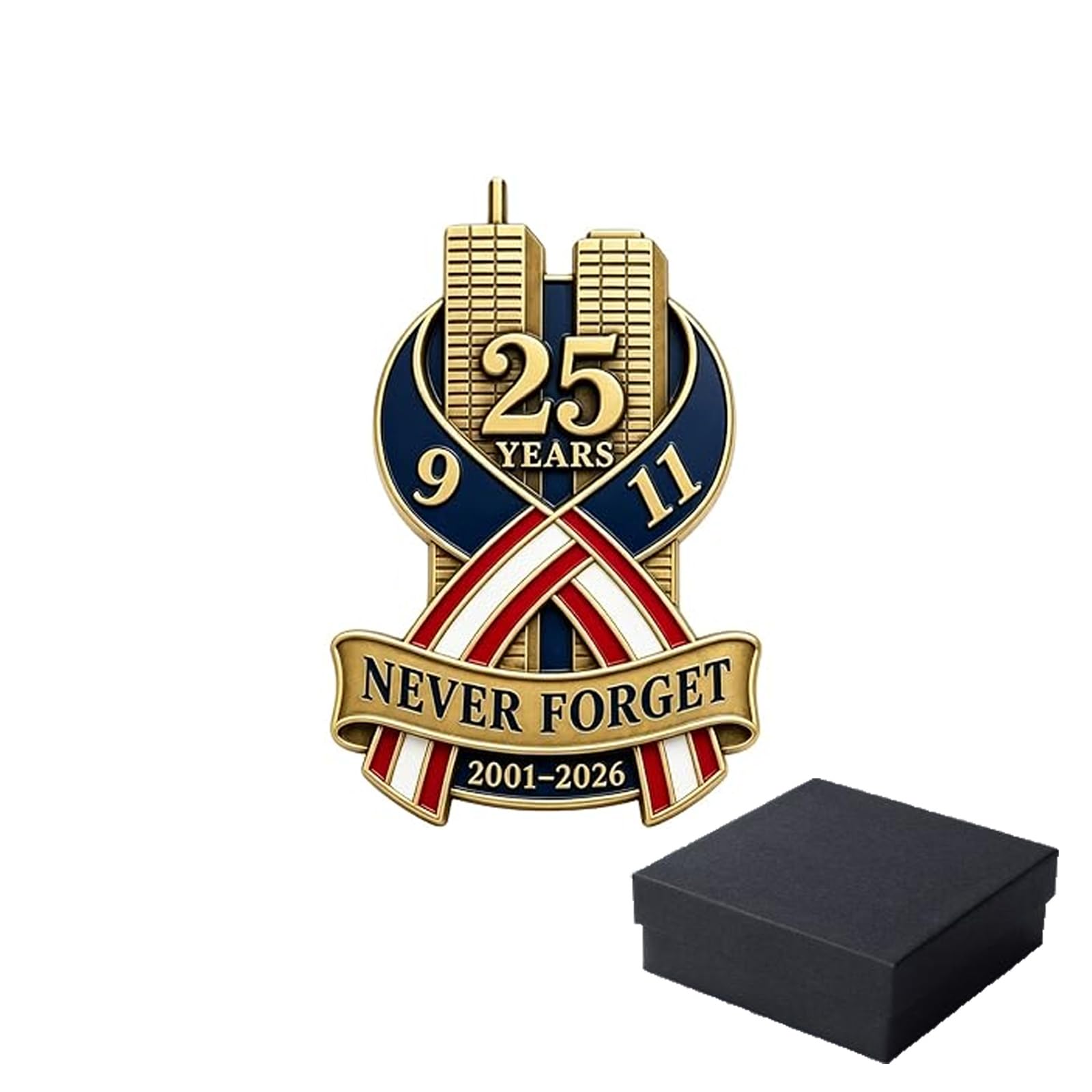 9/11 Never Forget 25th Anniversary Commemorative Lapel Pin Brooch (B#)