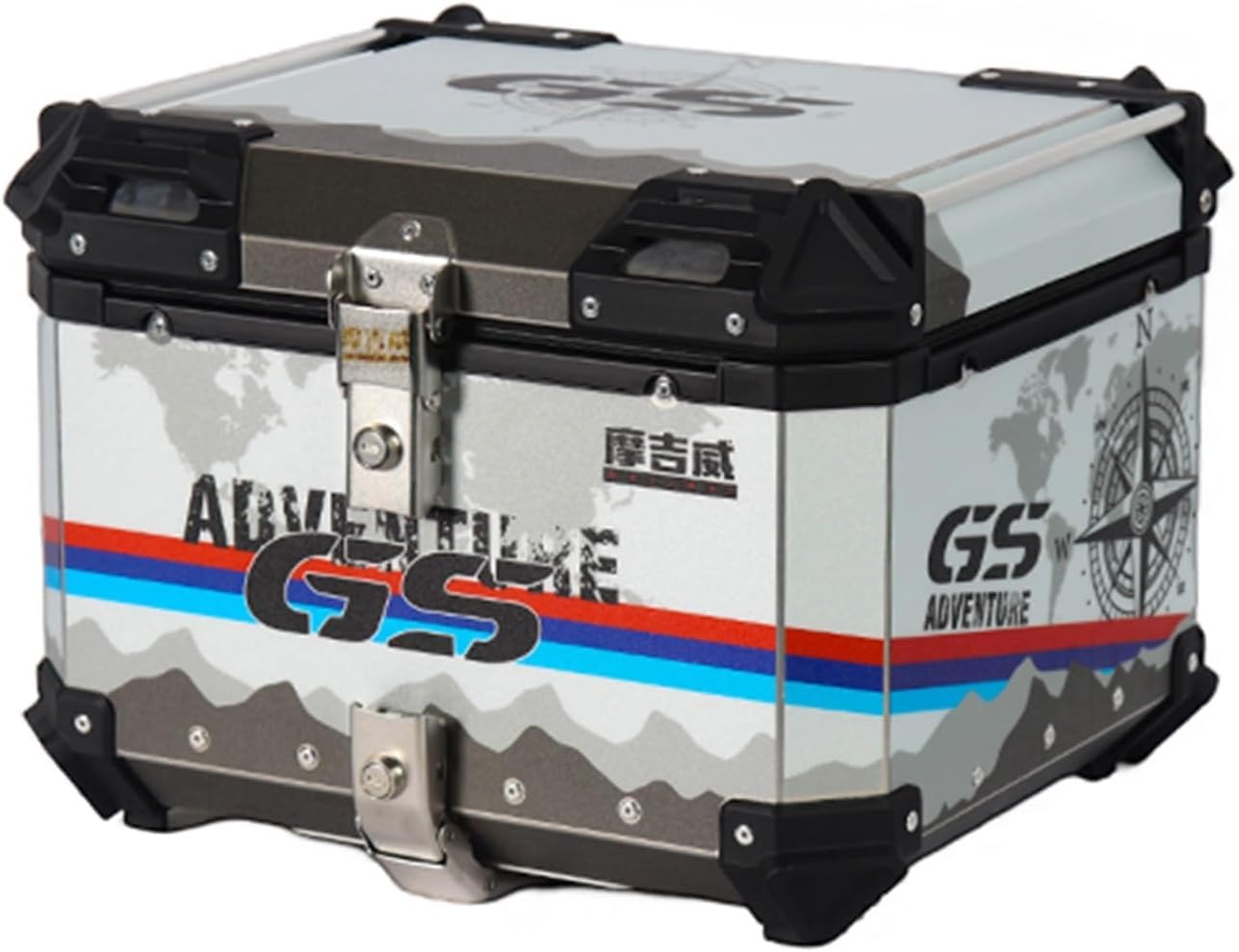 Top case moto aluminium 65L grande capacité rangement casque boîte de queue