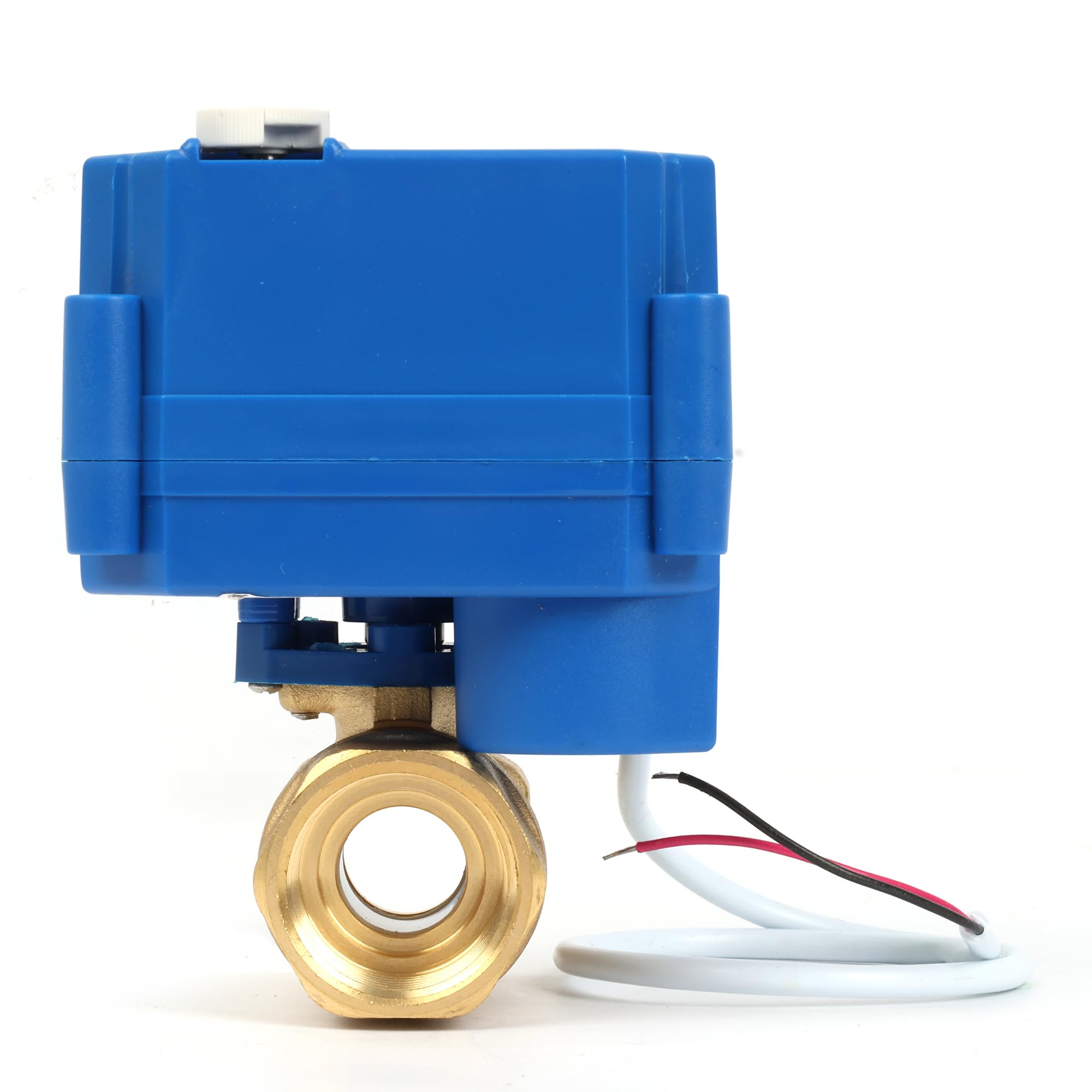 U.S. Solid Valvola a sfera motorizzata in ottone 3/4" - 9-24 V AC/DC, ritorno automatico 2 fili, comando manuale, normalmente aperta, porta completa