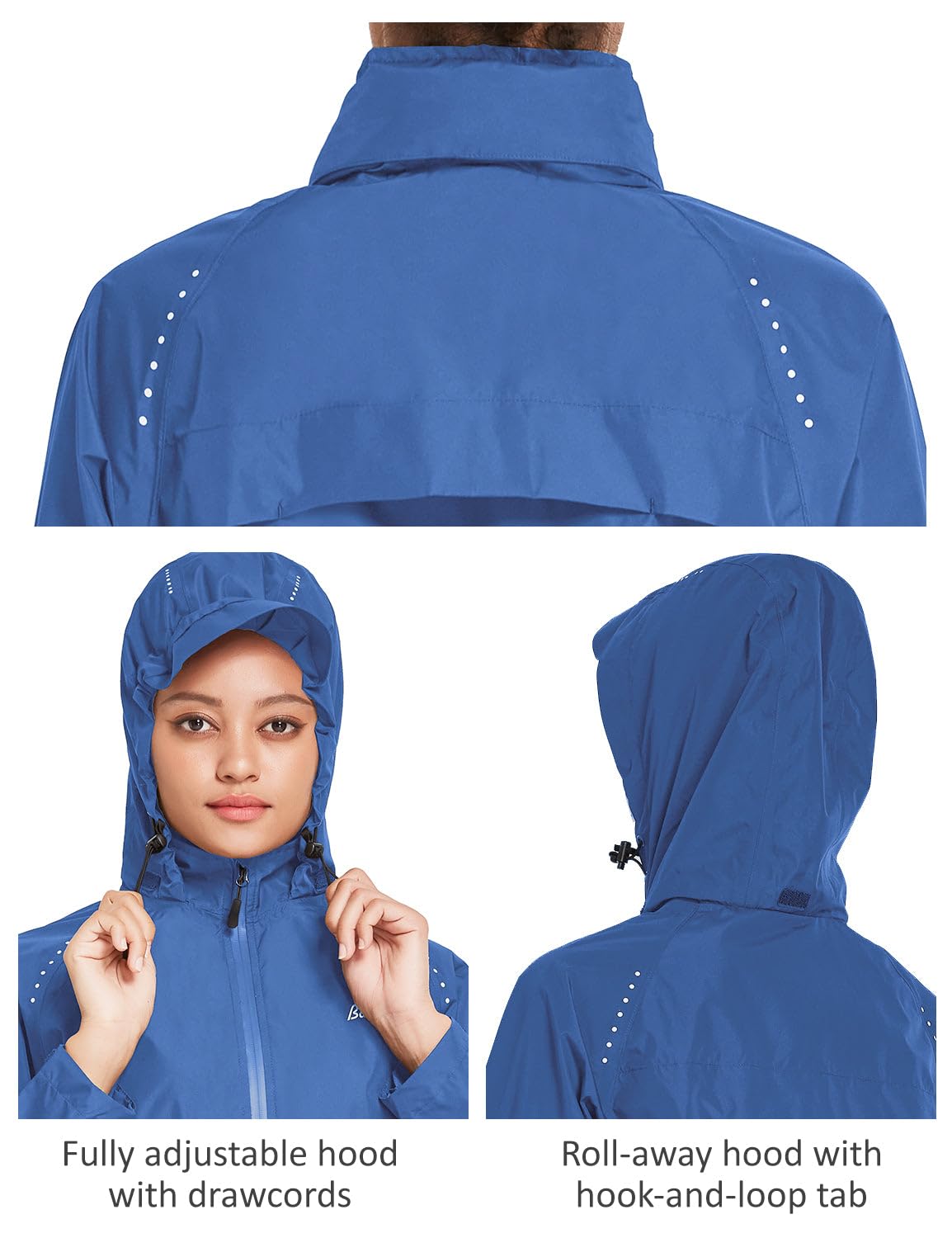baleaf Chaquetas de ciclismo con capucha impermeable a prueba de viento Packable Running Biking impermeable