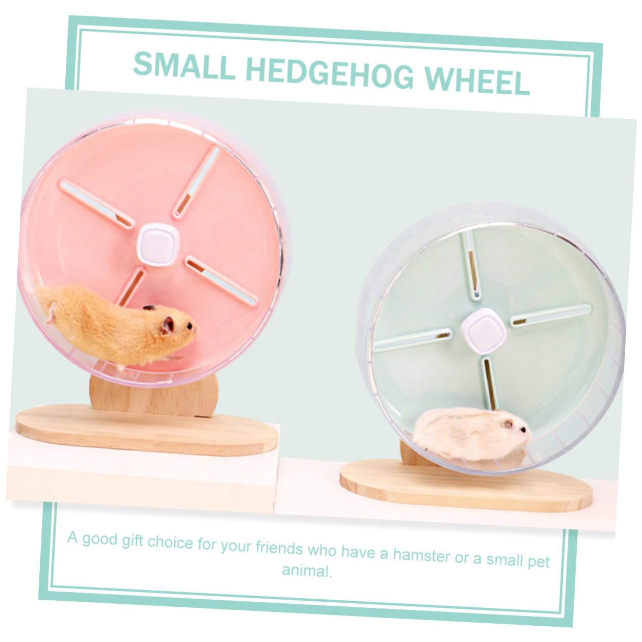 Homoyoyo Geräuschloses Hamsterrad 20cm mit Holzständer Laufrad für Hamster Mäuse und Chinchillas Geräuscharmes Rattenrad für Kleintiere Fördert Bewegung und Gesundheit