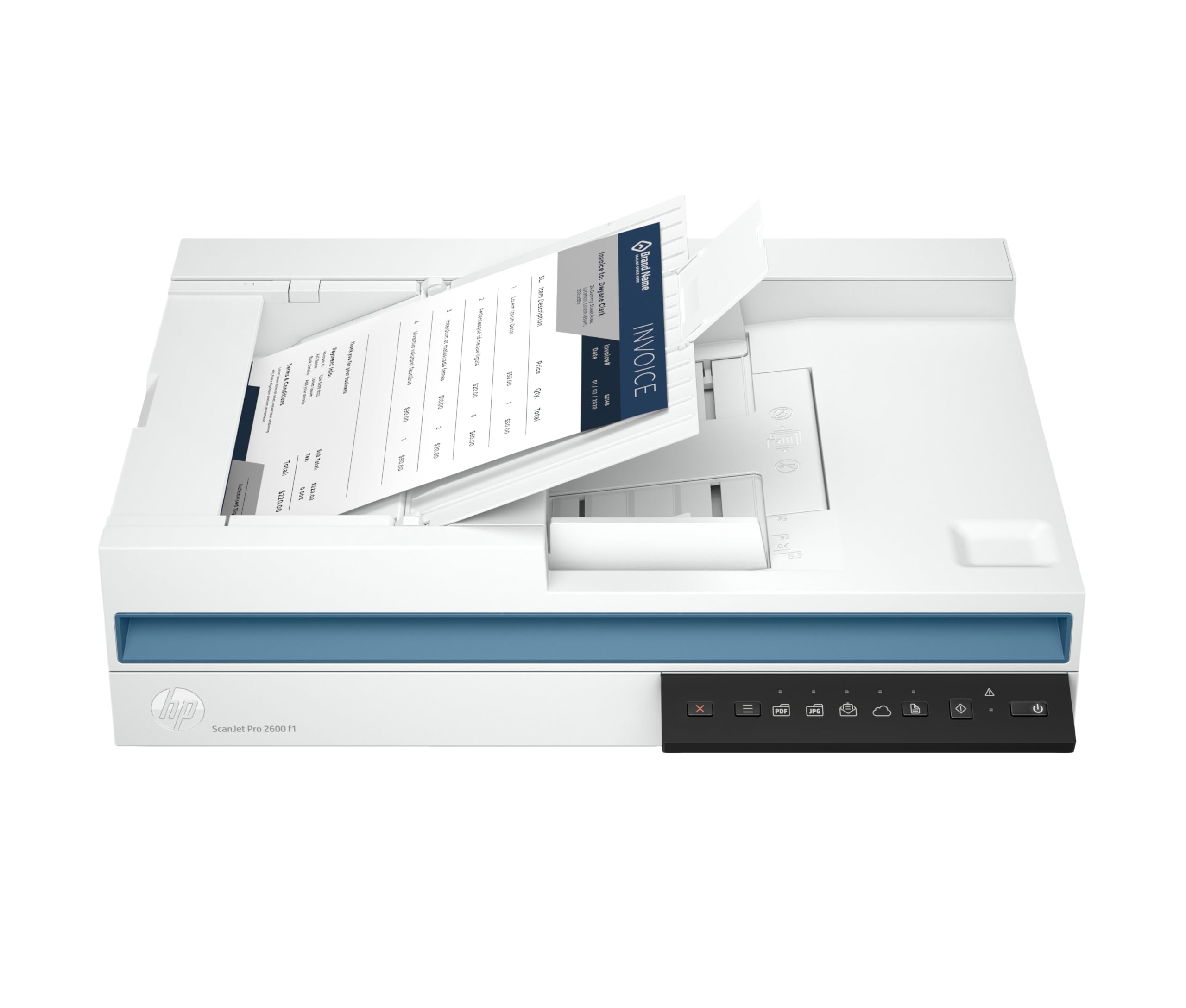 HP ScanJet Pro 2600 f1 Scanner, Flatbed, 60-Sheet ADF, USB 2.0, Up to 1,500 Pages Daily, Shortcuts
