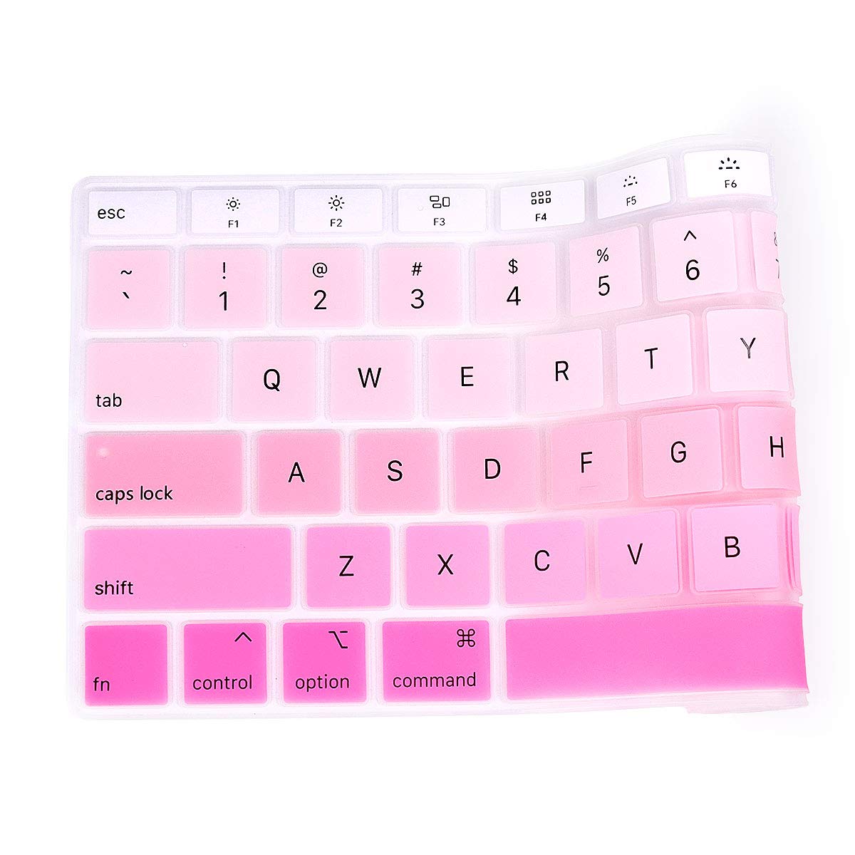 Rainbow Tastatur-Abdeckung A2179 Silikon Schutzhülle Tastaturschutz für MacBook Air 13 Zoll mit Touch ID A2337 M1 Chip US-Layout (nicht passend für 2018–2019 Version), Ombre Pink