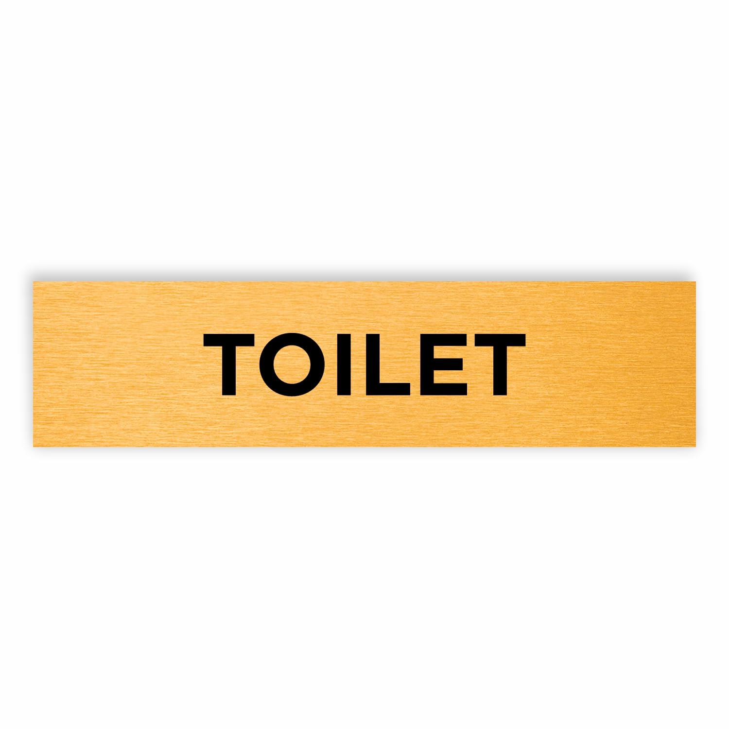 Slimline Aluminium Toilet Door Sign from ViroDisplay® - Rigid Brushed Gold - 200 x 50mm - Durable Printed Surface - Self-Adhesive Fixing